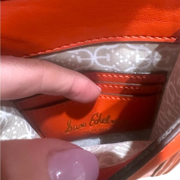 NWOT Sam Edelman Orange Leather Crossbody Bag - Picture 6 of 7